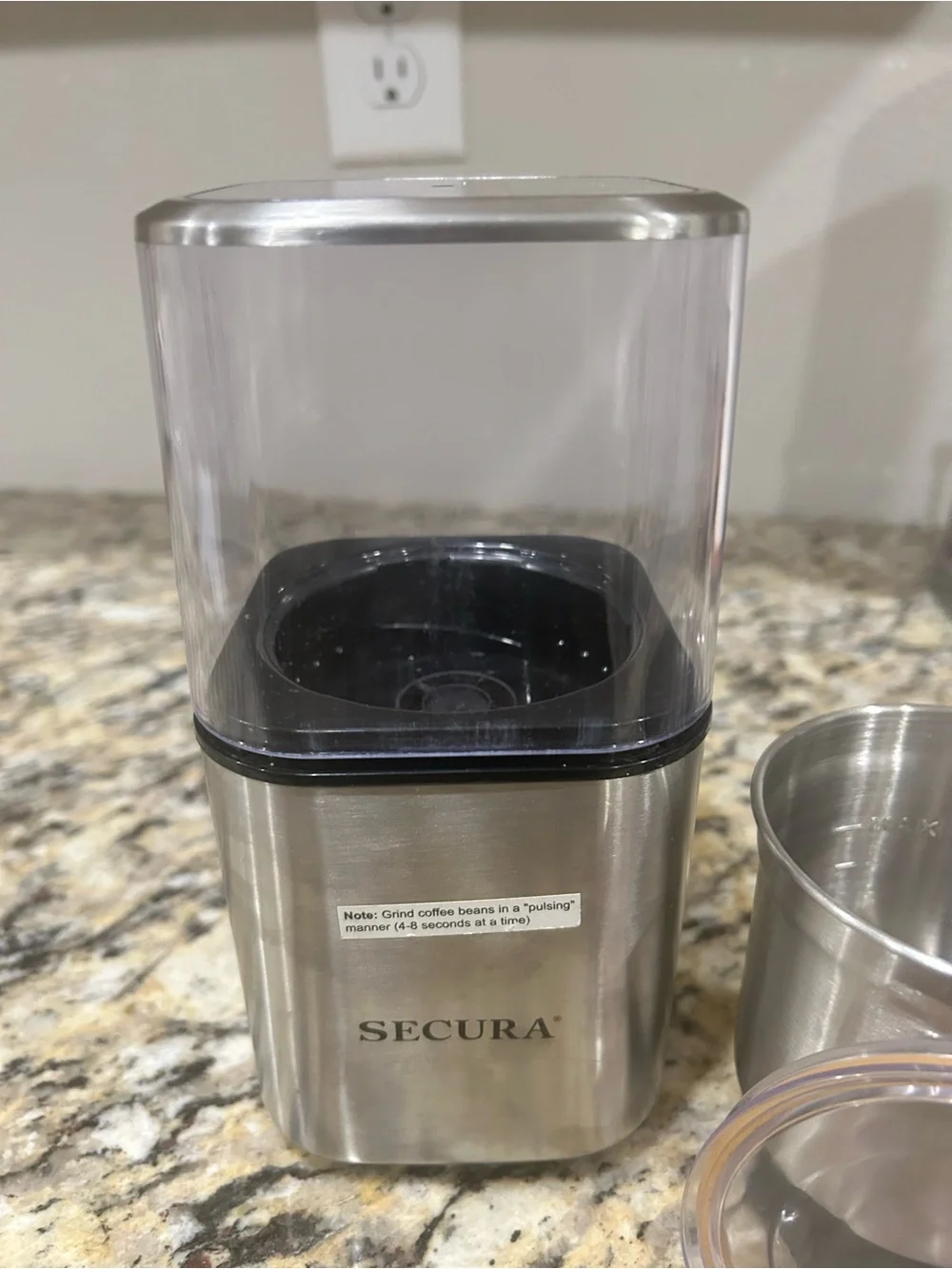 Secura Electric Coffee/Spice Pulse Grinder w/ Stainless Steel Bowl Single Blade